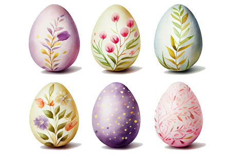 set vector illustration of aester colorful egg isolate on white backgroundのイラスト素材
