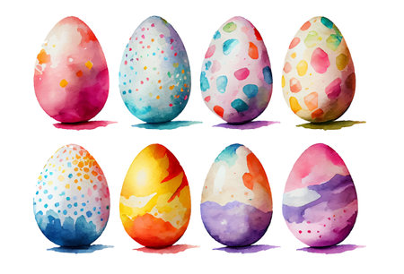set vector illustration of aester colorful egg isolate on white backgroundのイラスト素材
