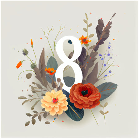 set vector illustration of bloming flowers isolate background International Womens Day and Spring Festivalのイラスト素材