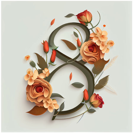 set vector illustration of bloming flowers isolate background International Womens Day and Spring Festivalのイラスト素材