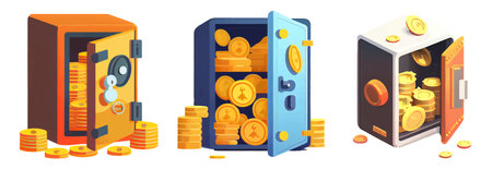 set vector illustration of heap of money paper isolated on white backgroundのイラスト素材