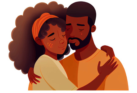 sticker cartoon style couple in love isolated on white background . Cartoons flat vector illustrationのイラスト素材