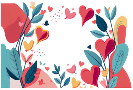 sticker cartoon style heart shape frame isolated on white background . Cartoons flat vector illustrationのイラスト素材