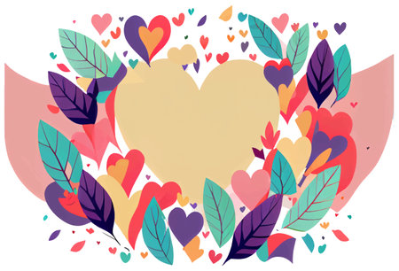 sticker cartoon style heart shape frame isolated on white background . Cartoons flat vector illustrationのイラスト素材