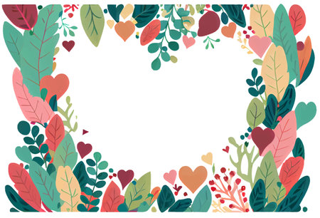 sticker cartoon style heart shape frame isolated on white background . Cartoons flat vector illustrationのイラスト素材