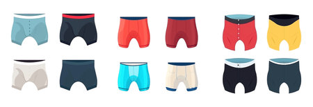 set vector illustration of male pants isolate on white backgroundのイラスト素材