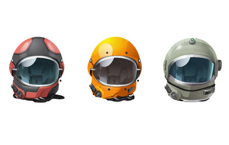 ui set vector illustration of spaceman cosmonaut suit isolated on white backgroundのイラスト素材