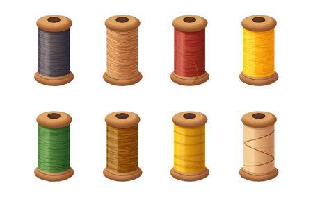 ui set vector illustration of colorful thread isolated on white backgroundのイラスト素材