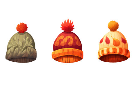 set vector illustration of casual autumn outfit elements isolated on white baclgroundのイラスト素材