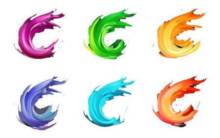 ui set vector illustration of swirl tornado or juice isolated on white backgroundのイラスト素材