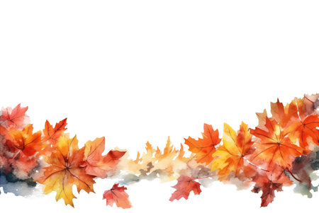 watercolor set vector illustration of autumn theme frame isolate on white backgroundのイラスト素材