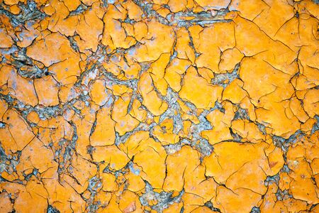 The faded painted surface of the old chipboard sheetの写真素材