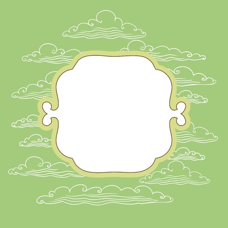 Frame with background from clouds - vector illustration のイラスト素材