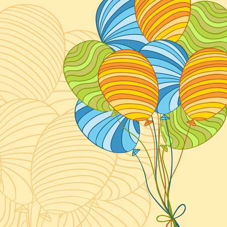 Background with colored hand drawn vector balloons のイラスト素材