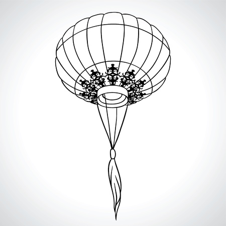 Fairy-lights  Big traditional chinese lanternsのイラスト素材