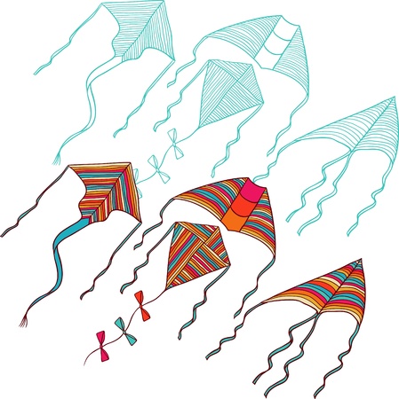 kites for your design  Hand drawn illustration のイラスト素材