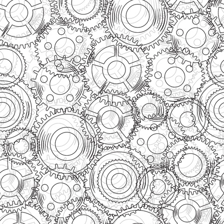 seamless texture with mechanical  gear and cogwheel のイラスト素材