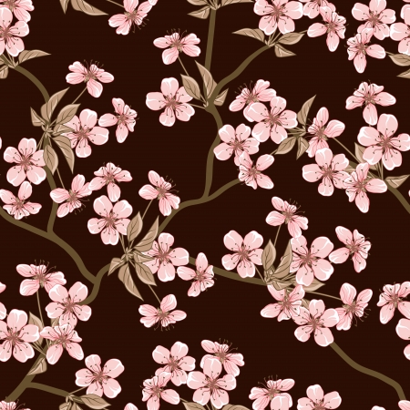 Cherry blossom background   Seamless flowers pattern のイラスト素材