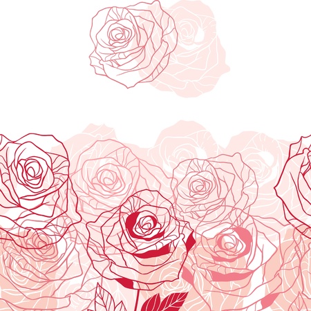Floral background with pink roses illustration のイラスト素材