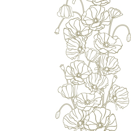 background with hand drawn flowers   Seamless Pattern のイラスト素材