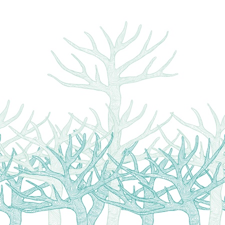 Decorative seamless pattern with trees  Vector illustration のイラスト素材