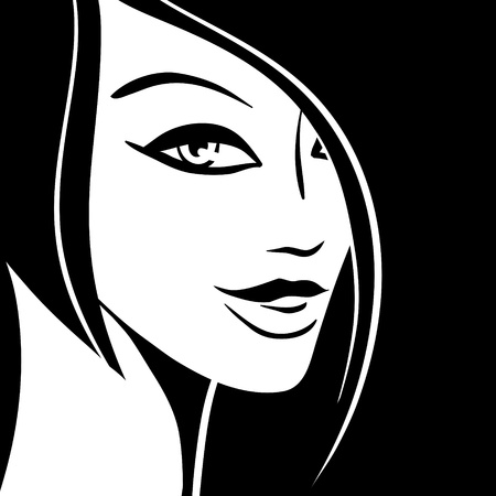 Abstract girl portrait  Beautiful woman silhouette のイラスト素材