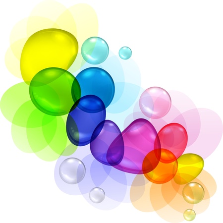Color abstract with transparent bubbles and drops のイラスト素材