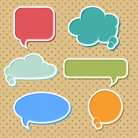 Collection of colorful speech bubbles and dialog balloonsのイラスト素材