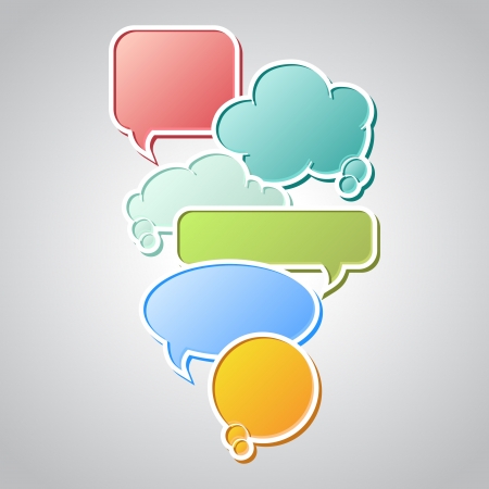 Collection of colorful speech bubbles and dialog balloonsのイラスト素材