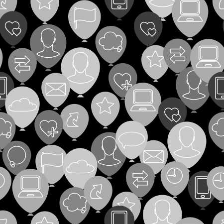 Social media network icon set seamless textureのイラスト素材