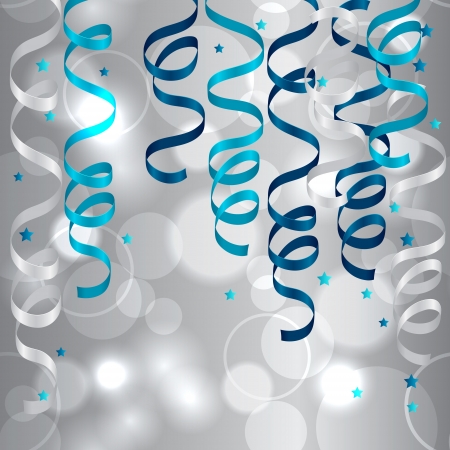 Shiny gradient curling streamers or party serpentine for design のイラスト素材