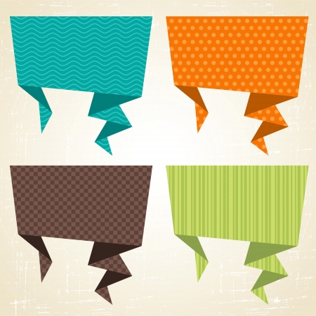 Vector origami background  Banner and speech bubbles のイラスト素材