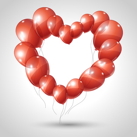  heart made of balloons  Valentine background のイラスト素材