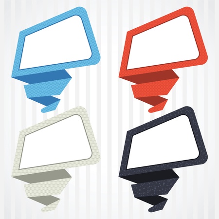 origami background  Banner and speech bubbles のイラスト素材