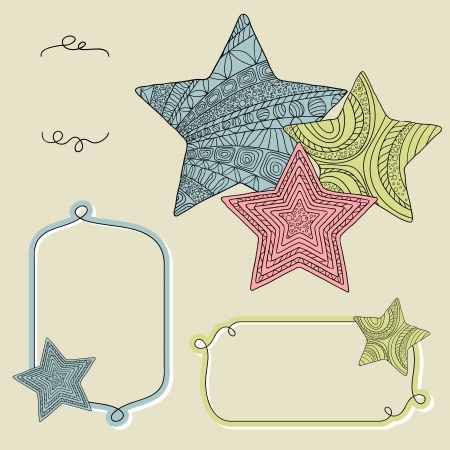 Background with decorative ornate stars  illustration のイラスト素材