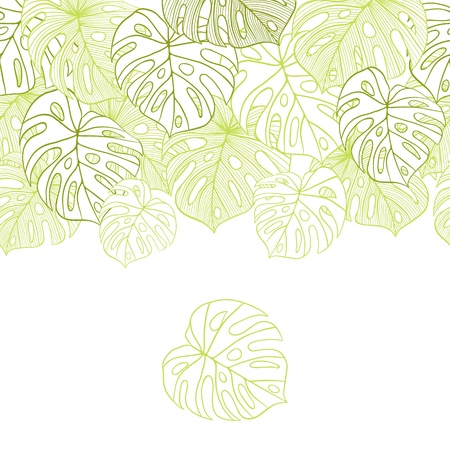 illustration leaves of palm tree  Seamless pattern のイラスト素材