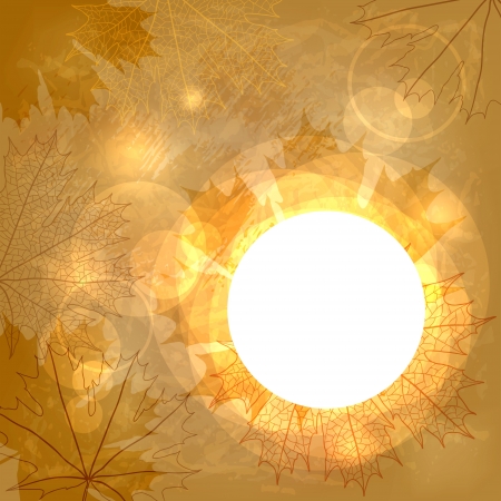 Autumn leaves grunge background with place for text のイラスト素材