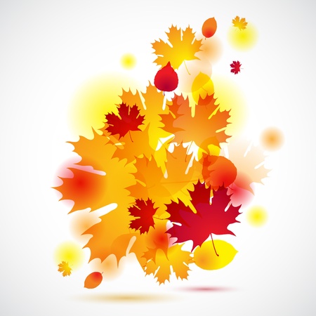 Autumn background with yellow leaves  illustration のイラスト素材