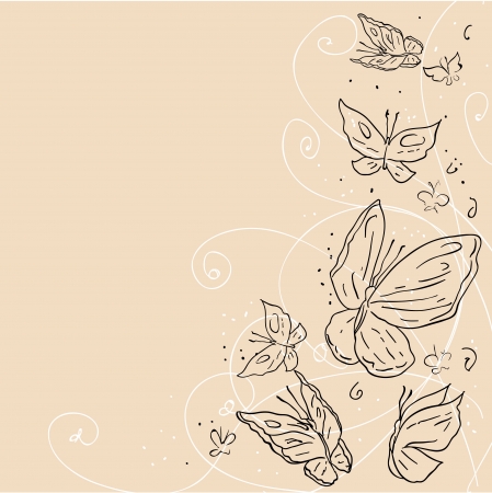 Hand draw grunge butterfly  Abstract background のイラスト素材