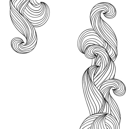 Floral background with wave pattern, element for design, のイラスト素材