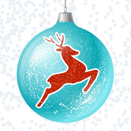 Merry Christmas card with brilliant glossy ball のイラスト素材