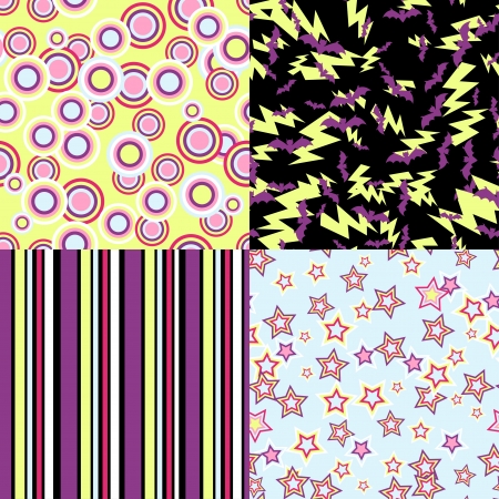 Vector kawaii patterns of Halloween related objects のイラスト素材