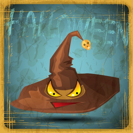 EPS10 vintage grunge old card  Halloween magical hat のイラスト素材