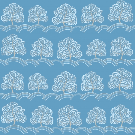 Winter trees seamless pattern  Abstract season background  のイラスト素材