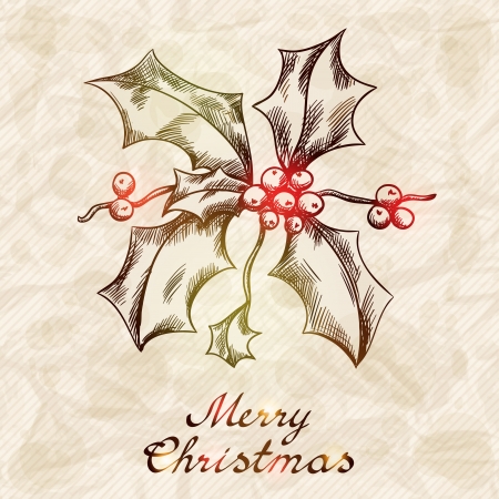 Christmas and New year holidays hand drawn card のイラスト素材