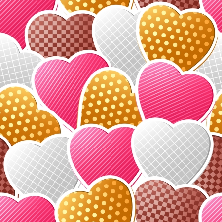 Valentine seamless pattern of heart stickers のイラスト素材