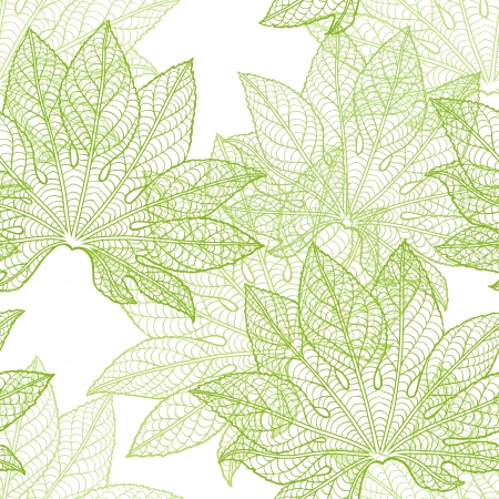 Vector illustration of leaves   Seamless Pattern のイラスト素材