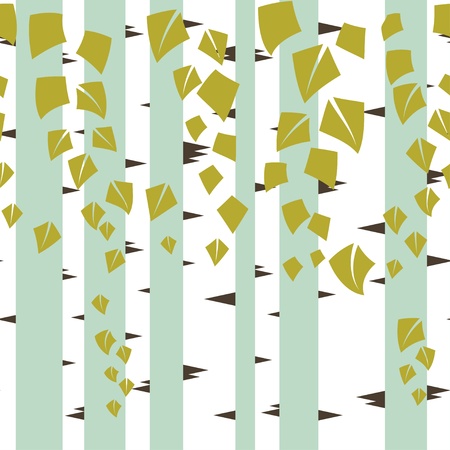 Seamless vector texture with green trees of birch のイラスト素材