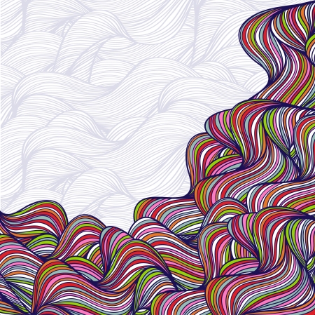 Abstract hand-drawn waves background  のイラスト素材