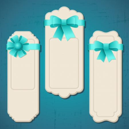 Collection of badges, labels, tags with bows and ribbons のイラスト素材